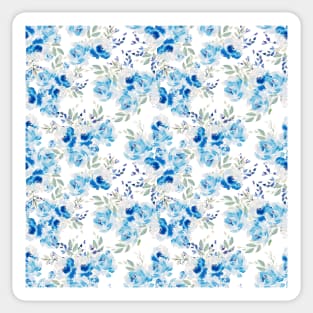 Blue  flowers pattern #9 Sticker